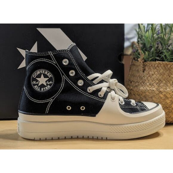 Converse CTAS Construct Black & White Unisex High Top Shoes M10 W11.5 NIB - Picture 9 of 14
